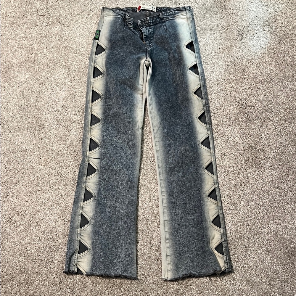 Vintage Y2K Marina Brazil Cut-Out Jeans | Acid Wash | Fits M/L
